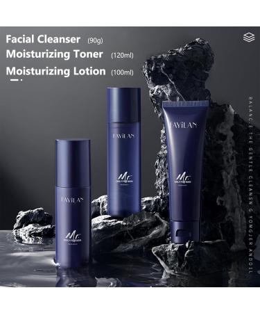 Skin Care Gift Set For Men - Cleanser Toner Moisturizing Lotion Face Care Set - Hydrates Moisturizes Oil Controls Deep Cleanses And Refines Pores Men's Gift Set For Valentine Birthday Christmas - Buy Online on SooperMarket.com