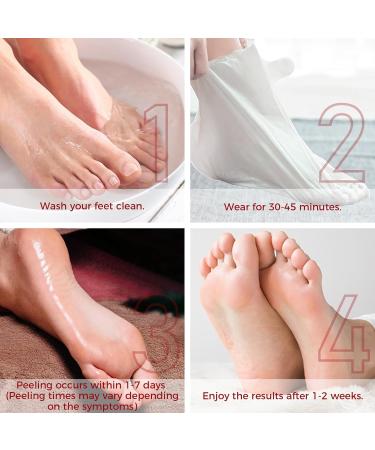 OUKEYA Foot Mask 3 Pairs: Nourish Foot Mask Dermatologically Tested Repairs Heels & Soften Dry Dead Skin for Cracked Feet(No Peeling) Rose - Buy Online on SooperMarket.com