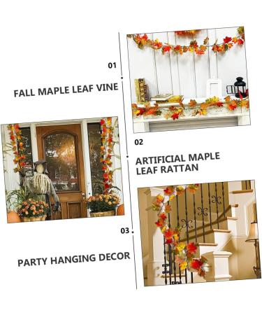 Cabilock 2 Pcs Simulated Maple Leaf Rattan Halloween Garland Maple Leaf Vines Silk Flower Artificial Ornament - Buy Online on SooperMarket.com
