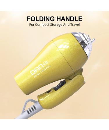Portable Travel Hair Dryer  Mini Blow Dryer 1200W with Folding Handle & 125/250V Dual Voltage  with Concentrator & Diffuser Attachment - Buy Online on SooperMarket.com