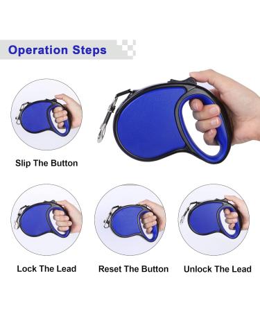 Beaface Retractable Dog Lead for Small Medium Dogs Up to 20KG Retractable Dog Leads 16ft/5M Extendable Dog Leads with Anti-Slip Handle Anti-Tangled Strong Nylon Tape (Blue) - Buy Online on SooperMarket.com