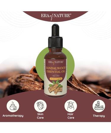 Sandalwood Essential Oil - 100% Pure & Organic | Aromatherapy Skincare Hair Care | 1 fl oz (30ml - Buy Online on SooperMarket.com