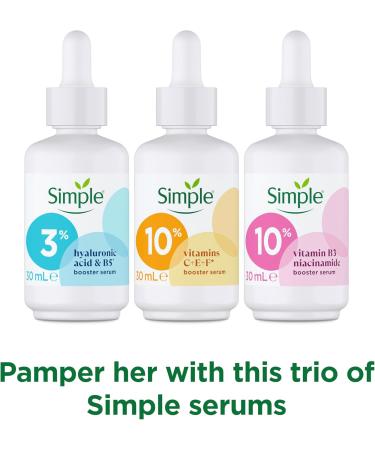 Simple Booster Serum Collection Gift Set With a Small Travel Beauty Bag Face Serums for Her 3 piece - Buy Online on SooperMarket.com