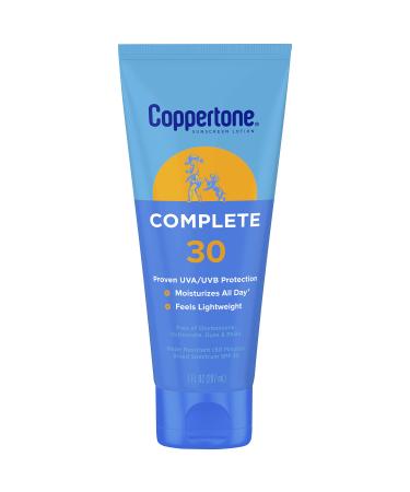 Coppertone COMPLETE SPF 30 Sunscreen Lotion  Lightweight  Moisturizing Sunscreen  Water Resistant Body Sunscreen SPF 30  7 Fl Oz Tube