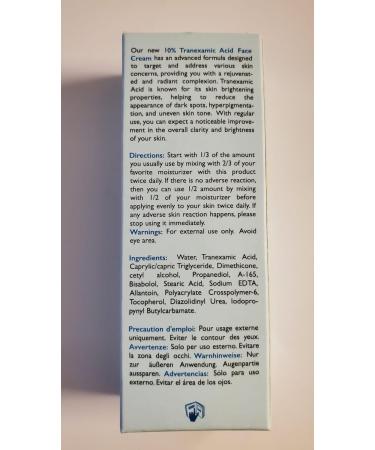 OMIC 10% Tranexamic Acid Cream | Skin Brightening & Dark Spot Reducer | Moisturizer with Coconut Oil & Vitamin E 1 fl oz / 30ml - Buy Online on SooperMarket.com