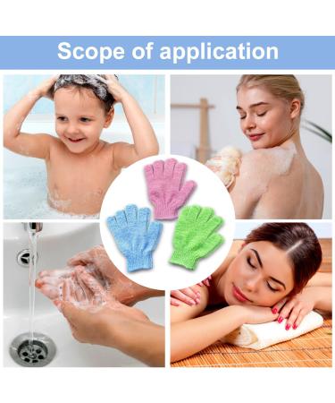 3 Pairs Exfoliating Gloves - Natural Loofah Bathing Mitts for Deep Body and Face Scrubbing - Dead Skin Remover for Adults and Kids - Buy Online on SooperMarket.com