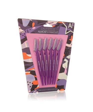 Almost Famous Women's Face Exfoliator Razors - Beauty Grooming Tool for Facial & Body Hair Removal - Purple, 6 Count - Buy Online on SooperMarket.com