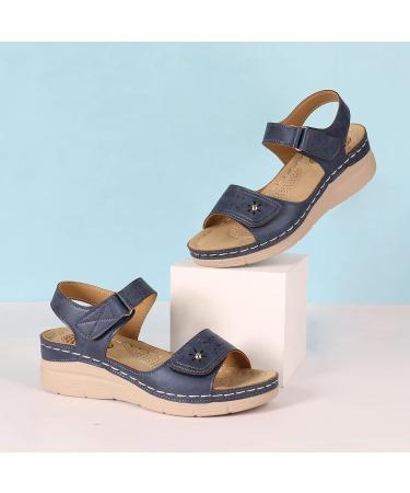 JABASIC Women's Orthotic Arch Support Sandals - Comfortable Walking Sandals (Navy, Size 7) - Buy Online on SooperMarket.com