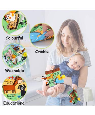 Eutionho Baby Soft Book | 3D Animals Tails | Crinkle Sensory Touch and Feel | Farm Tails | Ideal for Baby Toddler Kids - Buy Online on SooperMarket.com