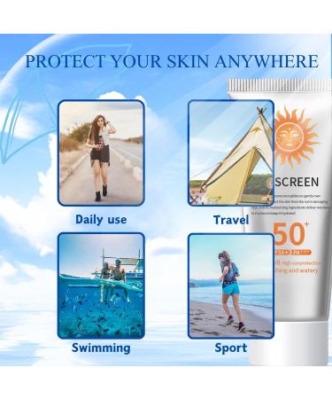Trendyfave Sun Cream Sunscreen Spf 50 Facial Sunscreen For Men & Women UVA & UVB High Protection Waterproof Sweat-Resistant Face Care Anti Redness Cream For Face With Centella & Aloe Vera - Buy Online on SooperMarket.com