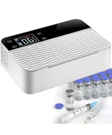 Mini Insulin Refrigerated Box 0-18 c Portable Insulin Cooler Smart Touch Buttons Drug Cooler LCD Display Super Large Capacity for Travel/Eye Drops/interferon/Drug DualCoreVersion-NoBattery