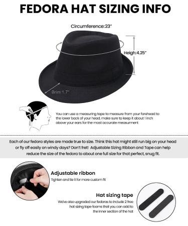 Unisex Timelessly Classic Manhattan Fedora Hat in Black - Simplicity - Buy Online on SooperMarket.com