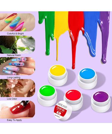 Saviland Gel Paint Kit - 36 Colors Rainbow Candy Gel Nail Polish Set with 15 Nail Brushes - Buy Online on SooperMarket.com
