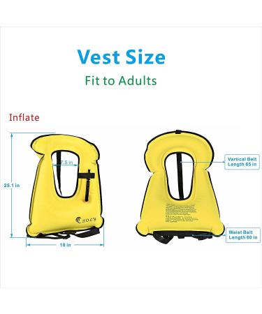 Adjustable Adult Snorkel Vest for Water Sports Safety - SOLY Inflatable Snorkel Life Gear - Buy Online on SooperMarket.com