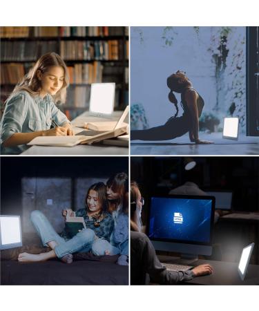 ZenoCare Light Therapy Lamp UV-Free LED 12000 Lux Adjustable Brightness Level 4 Colors Choices Build-in Timer Sunlight Simulation - Buy Online on SooperMarket.com