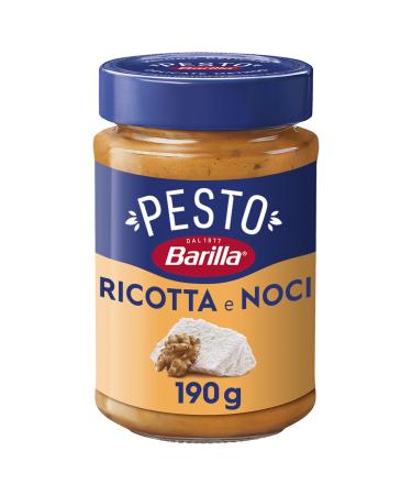 Barilla Pesto Ricotta e Noci 12x190g |Gluten-free Italian pasta sauce with creamy ricotta walnuts and grana Padano pasta sauce red pesto ricotta tomatoes walnut 12 pack