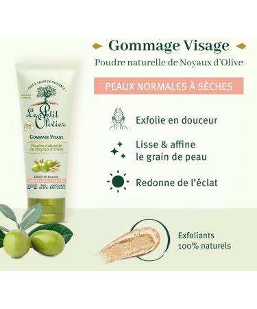 Le Petit Olivier Facial Scrub - Olive Pit Powder for Normal to Dry Skin 2.5 oz | Women's Skincare - Buy Online on SooperMarket.com