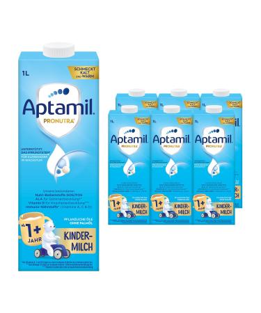 Aptamil children's milk 1+ 1 liter of drinking (6-pack) ready for drinking & practical for small children in growth with vitamins A C and D as well as ALA (omega-3) calcium and iodine without palm oil 166.67 ml (6 Pack)