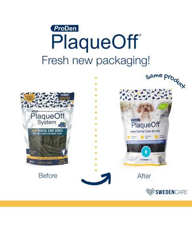 Swedencare UK ProDen PlaqueOff Mini Dental Bones Vegetable Fusion and Blueberry (Pack of 20 - 340 g) for Small and Toy Dogs Vegetable Fusion & Blueberry 17 g (Pack of 20) - Buy Online on SooperMarket.com