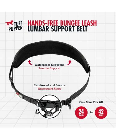 Tuff Pupper Heavy Duty Hands Free Dog Leash | One Large Dog Up to 125 lbs | Comfortable Shock Absorbing Bungee | Reflective Padded Handles | Lumbar Waist Belt 22-45" | Walking Jogging Running Leash One Large Dog (45-125 pounds) - Buy Online on SooperMarket.com