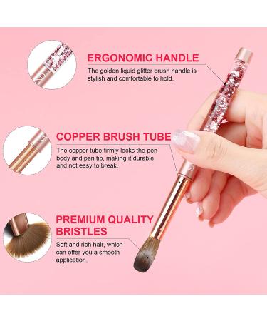 Saviland 7PCS Kolinsky Acrylic Nail Brush Set - Rose Gold Brushes for Acrylic Powder & Nail Extension Kit - Ideal for Nail Art School and Practice - Buy Online on SooperMarket.com