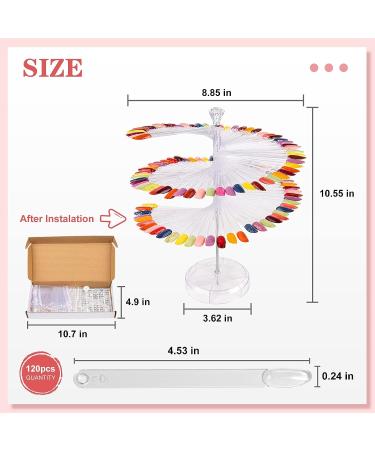 Subay Nail Swatch Sticks 120Pcs - Clear Gel Polish Color Display | Spiral Sample Practice Sticks for Manicure - Buy Online on SooperMarket.com
