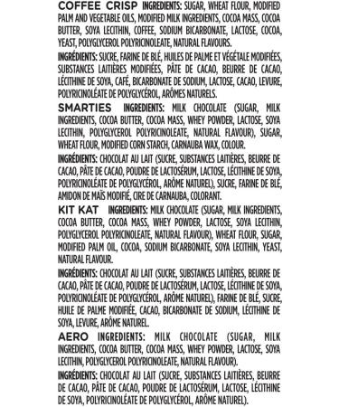 Nestle Mini Assorted Chocolate & Candy - KITKAT Coffee Crisp Aero Smarties - 505 g (Pack of 50 Mini Bars) Unflavored 50 Count (Pack of 1) - Buy Online on SooperMarket.com