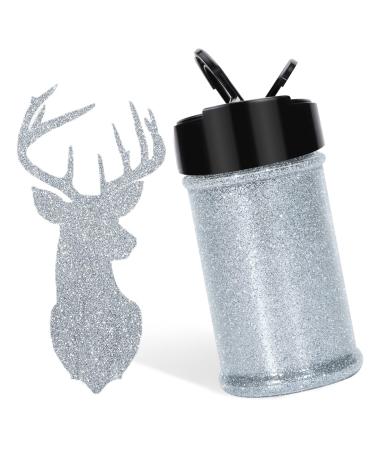 HTVRONT Silver Fine Glitter for Crafts - 50g/1.76oz Extra Fine Glitter for Resin, Portable Ultra Fine Glitter for Nails, Tumblers, Ornaments, Makeup, Body, Cosmetic, Candle, Slime Glitter Shaker Jar silver 50g