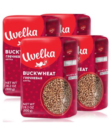 Uvelka Buckwheat Groats 800 Gram, Pack of 4 Uvelka Buckwheat Groats 800 Gram 1.76 Pound (Pack of 4)