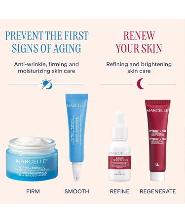Marcelle Peptide + Probiotic Holiday Gift Set Anti-Wrinkle & Firming Skin Care Routine for All Skin Types Hypoallergenic Fragrance-Free Clean Vegan Cruelty-Free - Buy Online on SooperMarket.com