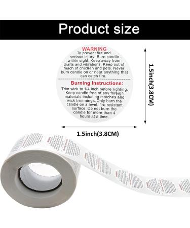 Goiio 1500 Pcs Candle Warning Labels - Candle Safety Stickers for DIY Candle Making - 1.5inch White Jar Container Stickers - Buy Online on SooperMarket.com