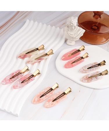 Magicsky 10PCS No Bend Hair Clips for Styling - Pink Opal Acrylic Resin Flat Clips - No Crease Curl Small Pins - Bang Seamless Barrette Tool for Makeup-Hairstyle - Women Girls Accessories - Buy Online on SooperMarket.com