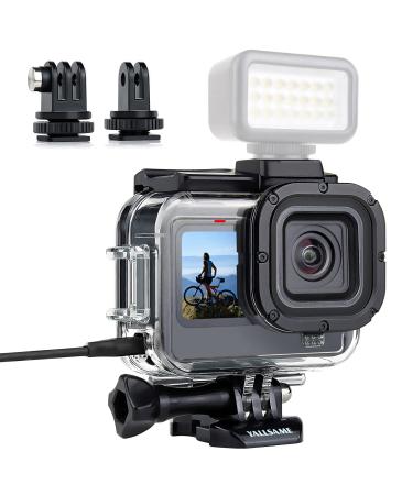 YALLSAME Side Open Case for GoPro Hero 11 10 9 Black Skeleton Housing Protective Frame Mount Case Features 2 Cold-Shoe Mount and Side Opening for Charging Accessory for GoPro 9 10 11 Black Case for GoPro 9/10/11