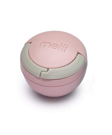 melii Pacifier Pod Grey & Pink Pacifier Storage Container with Carabiner Clip