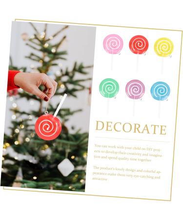 VINTORKY 6pcs Lollipop Model Kids Toy Mini Lollipops Embellishments Diy Lollipops Pendant Fake Lollipops Lollipop Props Wall Decor Christmas Candy Cane Toys Supplies Plastic Child Dessert - Buy Online on SooperMarket.com