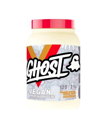 GHOST Vegan Protein Powder - 2lb 20g of Protein - Plant-Based Pea & Organic Pumpkin Protein - Post Workout & Nutrition Shakes Smoothies & Baking - Soy & Gluten-Free (Peanut Butter Cereal Milk)