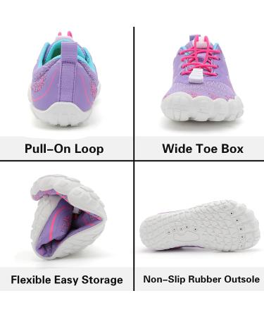 L-RUN Kids Water Shoes - Quick Dry Athletic Sneakers for Boys Girls | 13.5 Little Kid | Indoor Outdoor Hiking Shoes | Purple Pink - Buy Online on SooperMarket.com