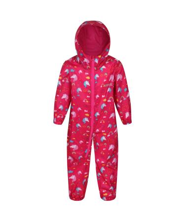 Regatta Unisex Kids Puddle Iv All-in-One Suit 12-18 Months Unicorn (Pink)