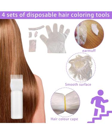 Hair Oil Applicator Bottle 160ml with Hair Dye Kit Root Comb Applicator Bottle with Clear Scale Portable Hair Bleach Kit for Home Barber Shop Hair Dye Tools Oil Comb Applicator Bottle - Buy Online on SooperMarket.com