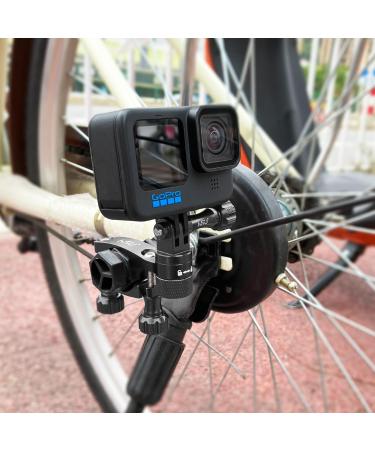 Buy HSU Aluminum Bicycle Handlebar Holder for GoPro Hero 12/11/10/8/7/6/5/4/3 & Action Cameras - 360 Rotary Mountainbike Rack - Black - Buy Online on SooperMarket.com