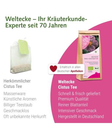 World Corner Bio-Zistrosen Tea 500g - Freshly Filled in Germany | Aromatic Herbal Tea | Vegan | No Artificial Flavors or Sugar - Buy Online on SooperMarket.com