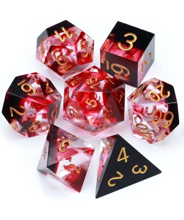 Haxtec Sharp Edge Red Blood Swirls DND Dice Set - Resin D&D Dice for RPG Dungeons and Dragons - Devil Soul Gift - Buy Online on SooperMarket.com