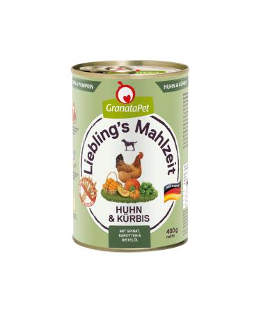 Granatapet Liebling's meal chicken & pumpkin wet food for dogs dog food without grain & without sugar additives single feed 6 x 400 g chicken & pumpkin 400 g (6 Pack)