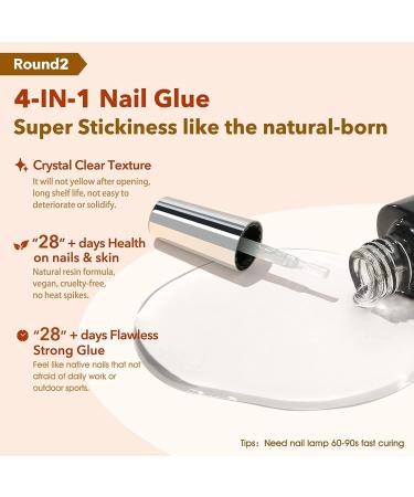 Modelones Nail Tips and Glue Gel Kit - 4 in 1 Nail Glue, Base Gel, Ultra-Portable Lamp, 500 Coffin Nails - Acrylic DIY Nail Art Tools for Gel Extensions - Nude/Clear - Buy Online on SooperMarket.com