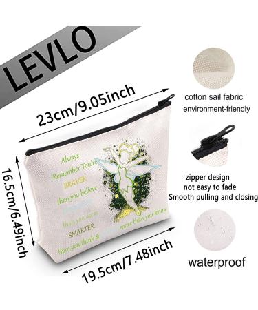 Fairy Tale Cosmetic Make Up Bag - Braver, Stronger, Smarter Than You Think - Fairy Pixie Inspired Gift - Zipper Pouch for Women/Girls - Always Tinkerbell - Buy Online on SooperMarket.com
