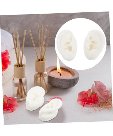 Pair of Human Ear Model Silicone Mold for Jewelry and Body Stencils - White Medium - Buy Online on SooperMarket.com
