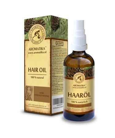 Hair oil 100ml - Pure & Naturally - Hair oil with jojoba oil cedar oil eucalyptus oil orange oil - for hair care - dry brittle hair - hair treatment - shine & smoothness - split away removal citrus jojoba 100 ml (1 Pack)