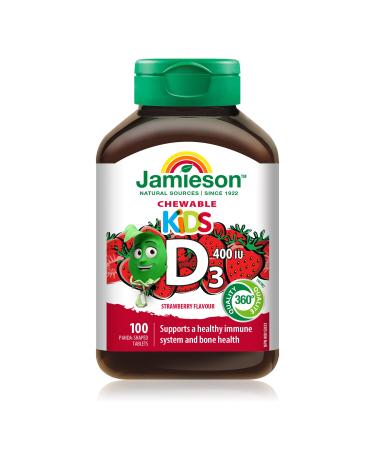 Jamieson Vitamin D 400IU Kids Chewable 100 Tablets