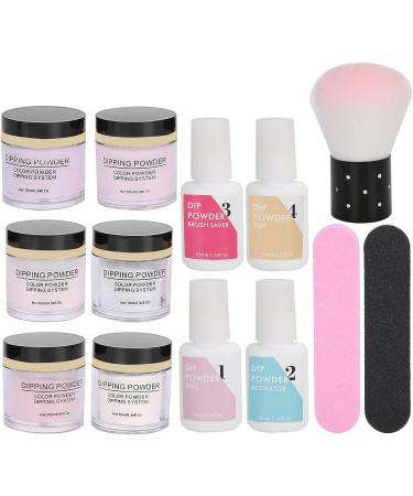 Dip Powder Nail Kit Nail Art Manicure DIY Salon Beginner Extension Kit Nail Dipping Powder Starter Set Nail Art Powder Top Base Coat Gel Dust Brush Manicure Tool Set for Nail K1214 - Buy Online on SooperMarket.com