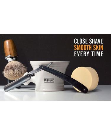 Mens Soap Company Shaving Soap 4.0 oz Refill Puck | Natural Vegan Ingredients | Shea Butter & Vitamin E | Thick Lather for Skin Protection - Buy Online on SooperMarket.com